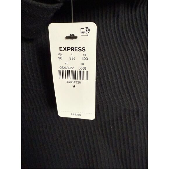 Two Express Crop Tops Black White One Shoulder NWT Medium - Picture 2 of 6